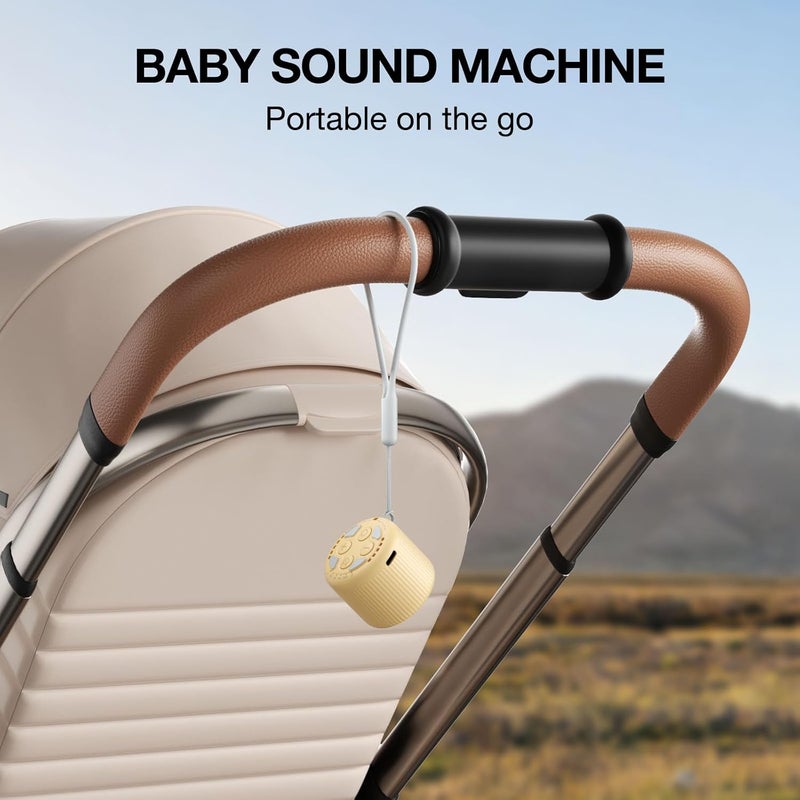 LEICEX White Noise Machine Baby Portable Sound Machine, Travel Sound Machine,15 Non-Looping Sound Timer and Memory Play, Mini White Noise Machine for Sleeping Office Travel （Honey） - Image 5